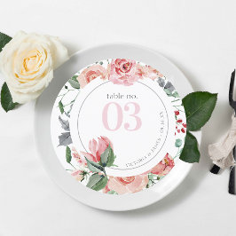 Boho Floral Greenery | Numéro de table Mariage