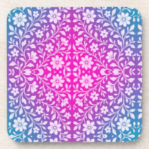 Boho Floral Hard plastic coaster