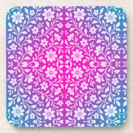 Boho Floral Hard plastic coaster Getränkeuntersetzer