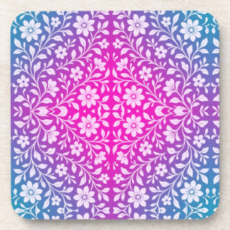 Boho Floral Hard plastic coaster Getränkeuntersetzer