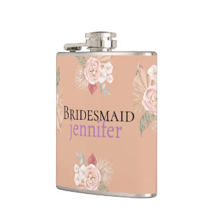 Boho Floral Heart Flachmann