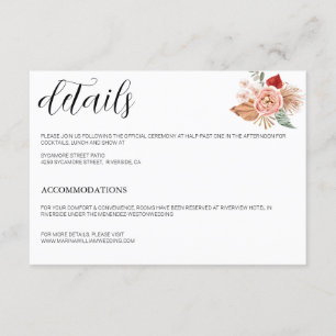 Boho Floral Heart White Begleitkarte