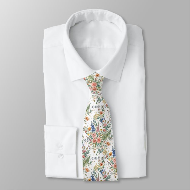 Boho-Floral Himmlischer Mond  & Schlangen Botanisc Krawatte (Gebunden)
