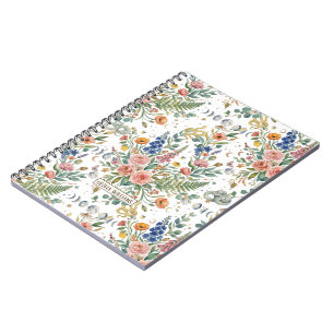 Boho-Floral Himmlischer Mond & Schlangen Botanisc Notizblock