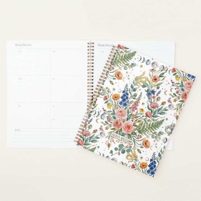 Boho-Floral Himmlischer Mond  & Schlangen Botanisc Planer (Anzeige)