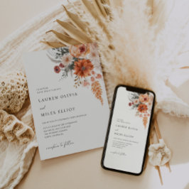 Boho Floral Hochzeit im Herbst Invite Einladung