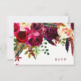 Boho Floral | Hochzeitsreaktion RSVP Karte