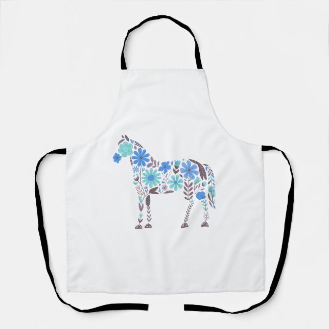 Boho Floral Horse Schürze (Vorderseite)