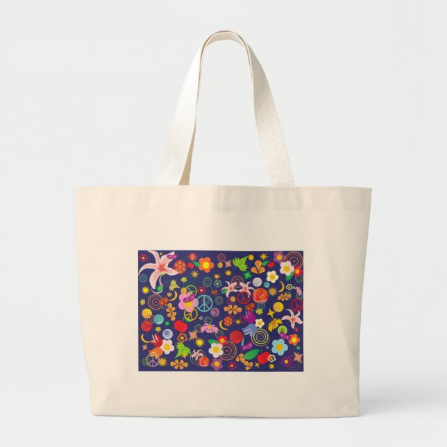 Boho floral jumbo stoffbeutel (Vorne)