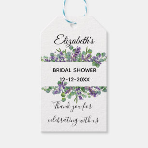 Boho Floral Lavendel Eukalyptus Brautparty  Geschenkanhänger
