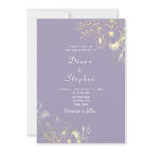 Boho Floral Lavender Wedding Einladung