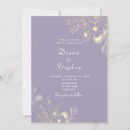Boho Floral Lavender Wedding Einladung