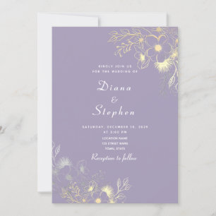 Boho Floral Lavender Wedding Einladung