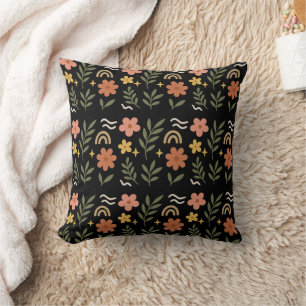 Boho Floral Leaf Pillow Kissen