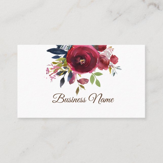 Boho floral, lila florale Visitenkarte (Vorderseite)