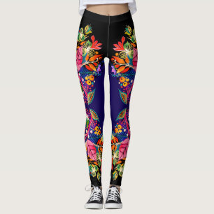 Boho Floral Lila Ombre Leggings