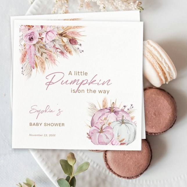 Boho Floral Little Pink Pumpkins Baby Dusche Serviette (Von Creator hochgeladen)