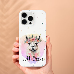 Boho Floral Llama Wildblumen Monogramm Hübsch iPhone 16 Pro Max Hülle