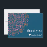 Boho Floral Mandala Aquamarin Blue Bat Mitzvah Cus Dankeskarte<br><div class="desc">Boho Floral Mandala Aquamarin Blue Bat Mitzvah Custom Dankeschön Karte</div>