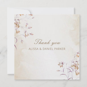 Boho Floral Mariage Carte de remerciements