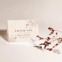 Boho Floral Mariage Carte de remerciements