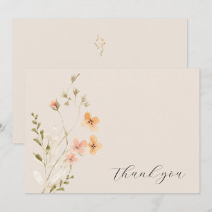 Boho Floral Mariage Carte de remerciements