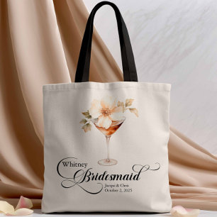 Boho Floral Martini Bridesmaid Bachelorette Tasche