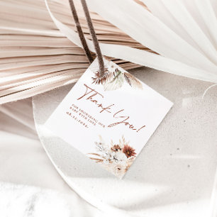 Boho Floral Merci Baby shower étiquettes cadeaux