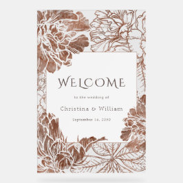 Boho Floral Mocha Affiche de bienvenue Mariage Bro