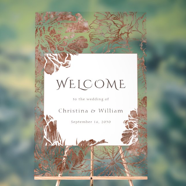 Boho Floral Mocha Affiche de bienvenue Mariage Bro (Neutre)