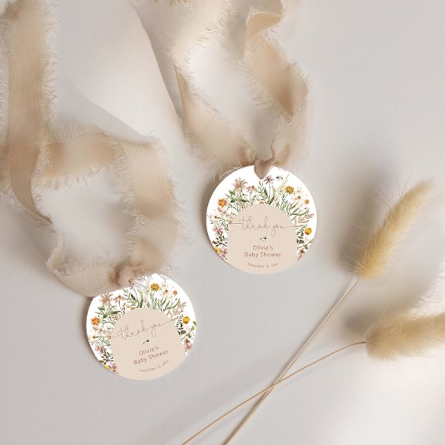 Boho Floral Modern Rustic Baby Dusche Vielen Dank Geschenkanhänger (Von Creator hochgeladen)