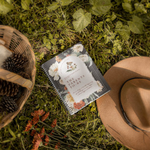 Boho Floral Mushroom   Babydusche Gästebuch Notizblock