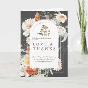 Boho Floral Mushroom   Babydusche Vielen Dank Dankeskarte