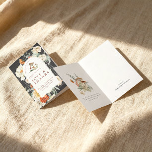 Boho Floral Mushroom   Dankeschön zur Babyparty Dankeskarte