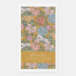 Boho Floral Mustard Yellow Custom Brautparty Serviette