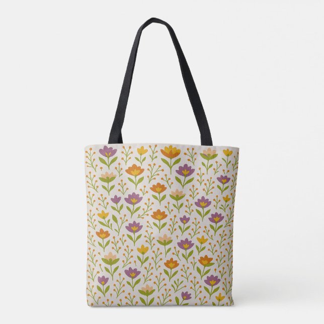 Boho Floral Muster Toe Bag Design Tasche (Rückseite)