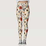 Boho Floral Niedlich Black Orange Blue Creme Leggings<br><div class="desc">Diese niedlichen Leggings haben ein böhmisches Blumenmuster überall in Orangen,  Blues,  Gelb und Creme. Süß und lustig,  perfekt für Ihren Boho Stil. Erstellt von der einfachen Farmhouse Press.</div>