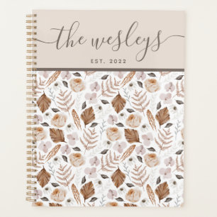 Boho Floral Nom de famille Planificateur