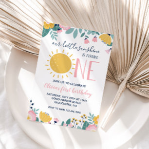 Boho Floral Notre Petit Soleil Invitation 1er Anni