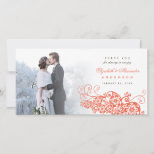 Boho Floral Paisley Mariage Merci Carte photo