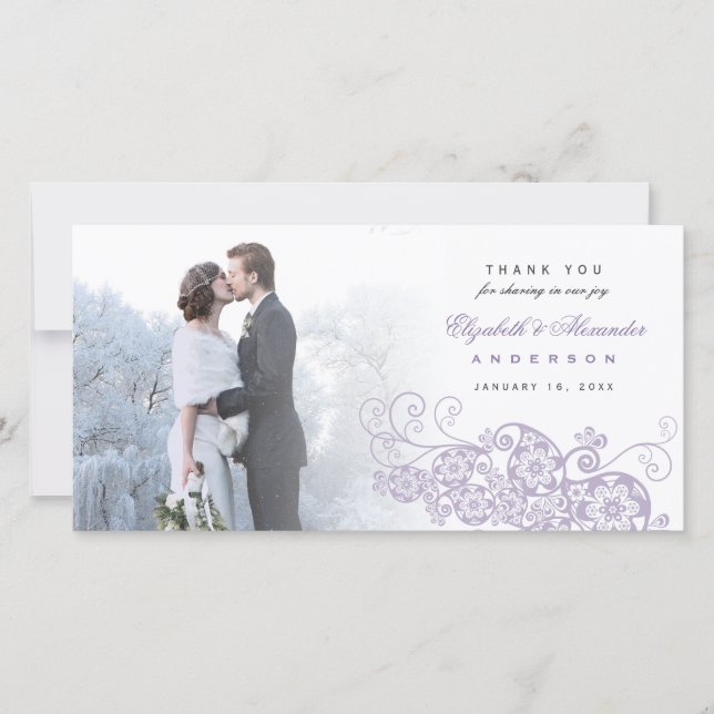 Boho Floral Paisley Mariage Merci Carte photo (Devant)