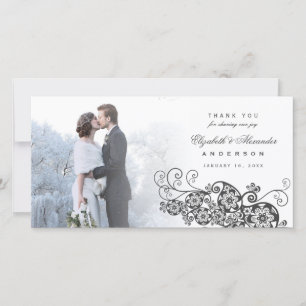 Boho Floral Paisley Wedding Vielen Dank Foto Card Dankeskarte