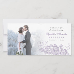Boho Floral Paisley Wedding Vielen Dank Foto Card Dankeskarte