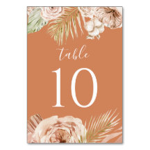 Boho Floral, Palm und Pampas terracotta Hochzeit