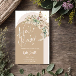 Boho Floral Pampas Gender Reveal Party Einladungen
