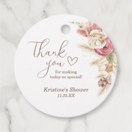 Boho Floral Pampas Grass Baby Dusche Vielen Dank Geschenkanhänger