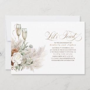 Boho Floral Pampas Grass Greenerenerity Engagement Einladung