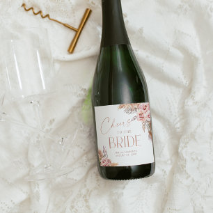 Boho Floral Pampas Rose Gold Cheers