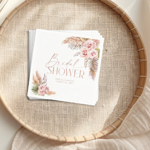 Boho Floral Pampas Rose Gold Serviette