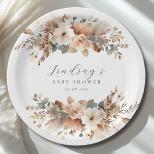 Boho-Floral-Pampasgras-Baby-Shower Pappteller